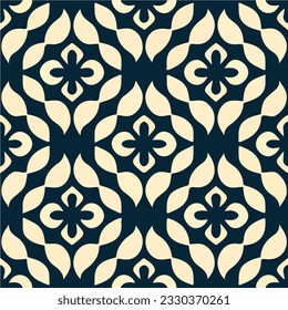 Captivating black and white pattern featuring white circles arranged in a seamless design, reminiscent of the art deco era. The pattern s symmetry adds to its aesthetic appeal.