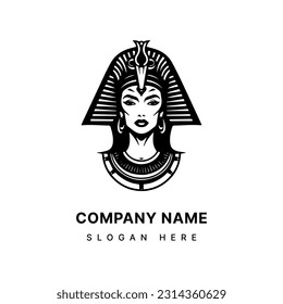 El diseño del logo inspirado en Cleopatra cautivará con un toque de mano, exuberante elegancia, poder y encanto intemporal. Perfecto para marcas de lujo y negocios de belleza.