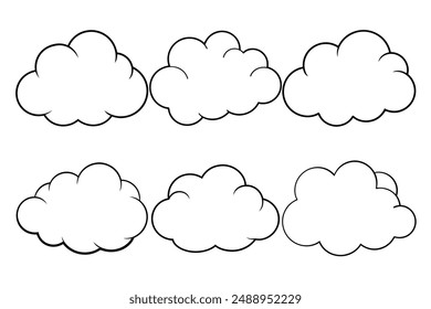 Captivating Cloud Line Art Vector Bundle Set Illustration for Digital and Print Graphics.