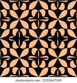 Captivating combination of black and orange hues forms the backdrop for an abstract design. With elements inspired by art deco and art nouveau patterns, this seamless design is both modern.