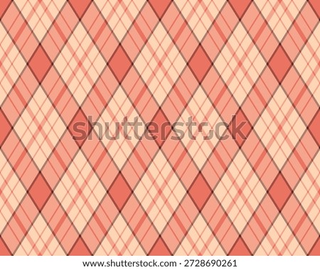 A captivating coral and cream diagonal plaid pattern.  Perfect for adding a touch of subtle elegance to websites, packaging, or textile designs.