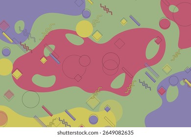 A captivating dance of geometric shapes and lines. Vector illustration.