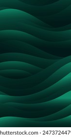 Captivating dark green gradient wave background, crafting a modern, premium quality aesthetic for website backgrounds, marketing materials, and social media content.