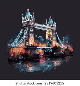 A captivating design vector art of Tower Bridge