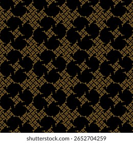 Um modelo digital cativante apresenta formas de diamante dourado interligadas em um fundo escuro, criando um design simétrico
