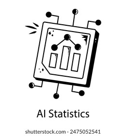 A captivating doodle icon of ai statistics 