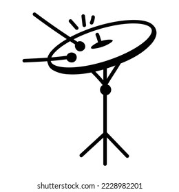 A captivating doodle icon of cymbal drum 