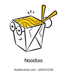 Ein fesselndes Doodle-Symbol für Nudeln 