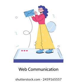 Captivating doodle mini illustration of web communication 