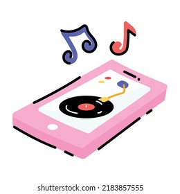 Captivating doodle sticker of dj player 