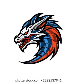 A captivating dragon logo vector clip art illustration, exuding power and mystique, perfect for fantasy-themed designs and gaming projects