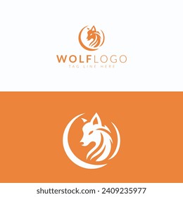 Captivating Dual-Tone Wolf Logo Design, Illustrating Fierce Elegance for a Modern Brand Identity