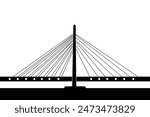 Captivating editable vector silhouette of the Lekki Ikoyi Bridge, Nigeria. Perfect for branding, marketing, and design projects. Showcase Nigeria