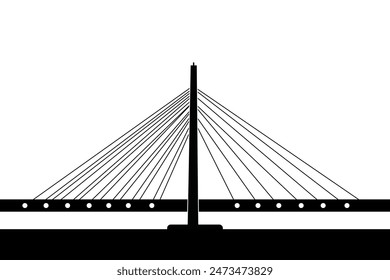 Captivating editable vector silhouette of the Lekki Ikoyi Bridge, Nigeria. Perfect for branding, marketing, and design projects. Showcase Nigeria's modern infrastructure with stunning precision