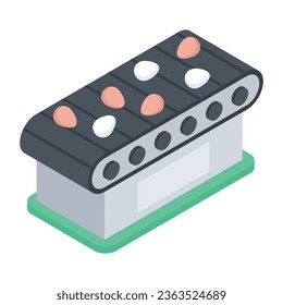Captivating egg production isometric icon 