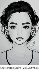 Captivating Elegance: Close-Up Portrait of a Woman