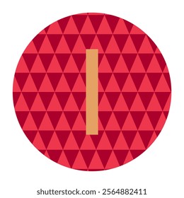 A captivating emblem featuring a gold “I” centered on a vibrant red triangle pattern. Perfect for branding, graphic design, or creative projects with a modern touch.