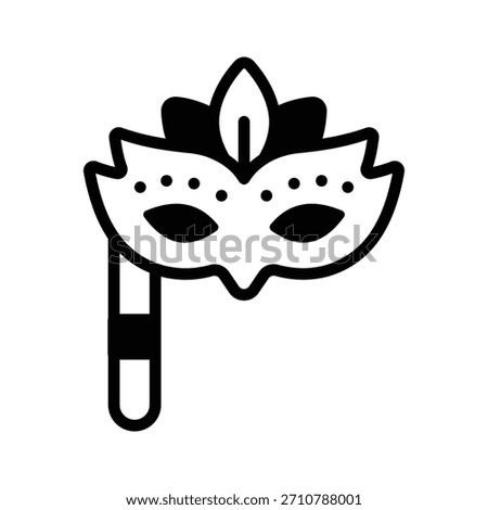 A captivating filled icon showing masquerade mask