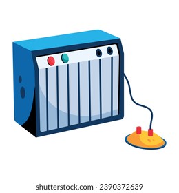Captivating flat icon of bass amp 