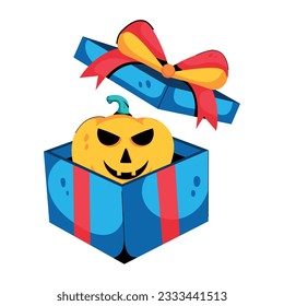 Captivating flat icon of halloween gift 