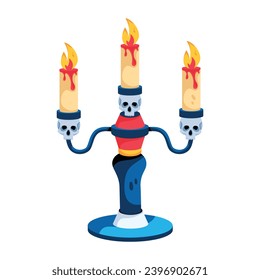 A captivating flat icon of scary candles 