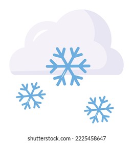 A captivating flat icon of snowfall 
