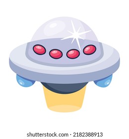 A captivating flat icon of UFO 