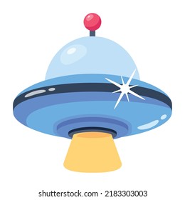 A captivating flat icon of UFO 