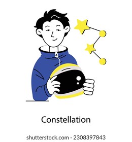 Captivating flat illustration of constellation 