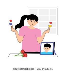 Captivating flat illustration of expressing love, love gesture