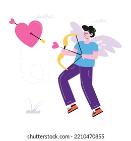 Una fascinante ilustración plana de una pareja romántica 