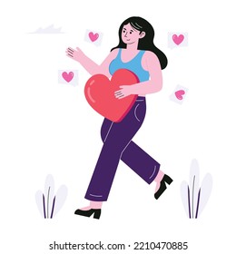 A captivating flat illustration of romantic couple 