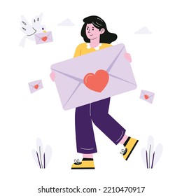 A captivating flat illustration of romantic couple 