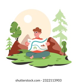 Captivating flat illustration of tourist map