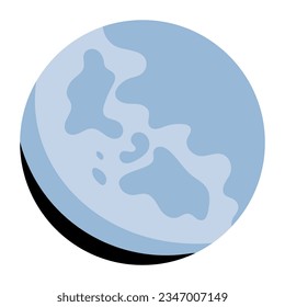 Captivating flat illustration of whole moon 