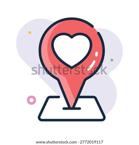 A captivating flat outline icon of cupid heart valentines symbol