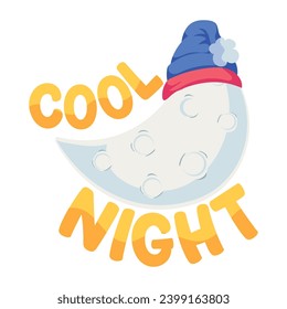 Captivating flat sticker of cool night 