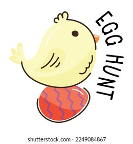 A captivating flat sticker of easter hunt 
