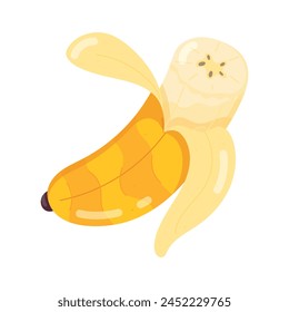 Captivating flat sticker of fresh banana