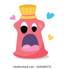 Una fascinante pegatina plana de la botella de ketchup