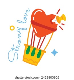 Captivating flat sticker of love balloon 