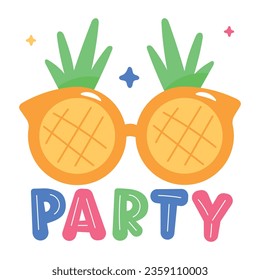 Captivating flat sticker of party glasses 