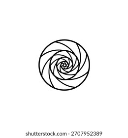 A captivating geometric spiral design featuring concentric shapes that converge towards a central point, creating a mesmerizing visual vortex.