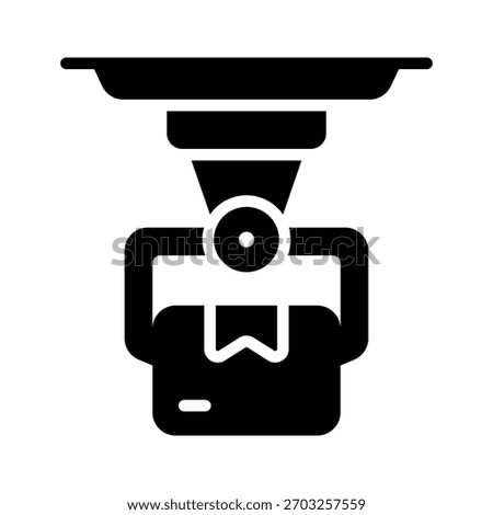 A captivating glyph icon of automated packaging industrial robot