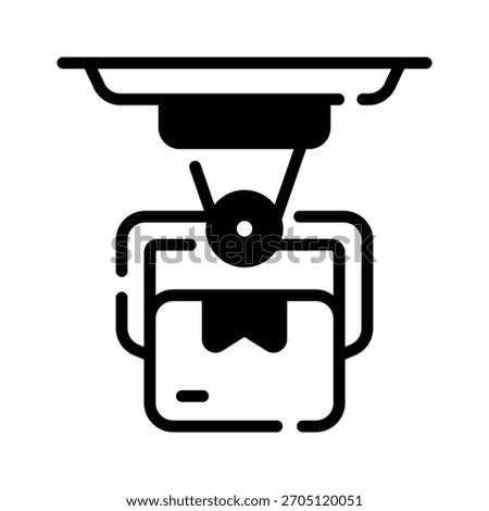 A captivating glyph icon of automated packaging industrial robot