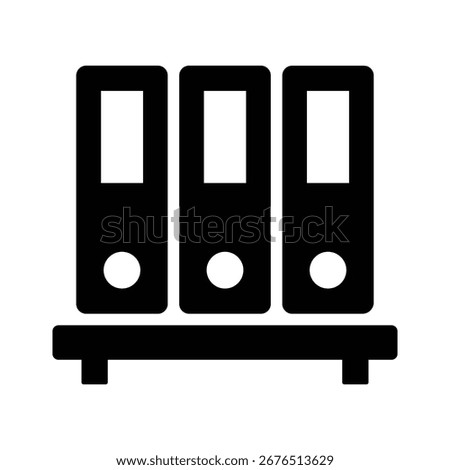 A captivating glyph icon of binder files stack