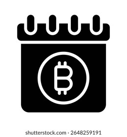 A captivating glyph icon of bitcoin schedule calendar