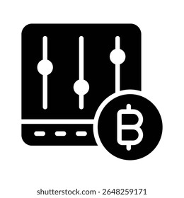 A captivating glyph icon of bitcoin trade exchange