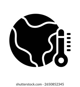 A captivating glyph icon of climate change awareness