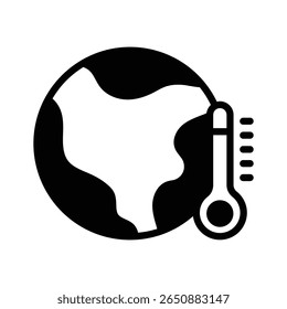 A captivating glyph icon of climate change awareness
